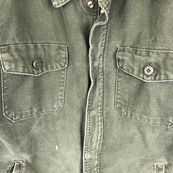 VF Imagewear Jacket Mens M Army Green Heavy Canvas Blanket Lined Barn Chore - Picture 10 of 16